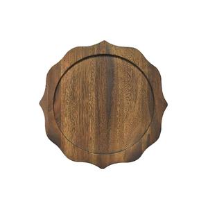 Plaque de chargeur ronde en bois massif d'acacia pour une utilisation au restaurant assiette de chargeur en bois alimentaire lavable taille personnalisée - Product Image 6