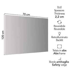 Miroir de salle de bain rétroéclairé par LED 120x70 cm - Product Image 2