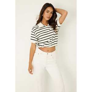 Camiseta de Manga Corta con Cuello Polo y Rayas - Product Image 2