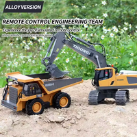 Günstige und hochwertige 1:24 LKW 9CH Dumper Technik Fahrzeug bagger 2.4G RC Muldenkipper Spielzeug für Kinder