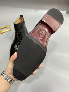 Elegantes Botas Chelsea Personalizadas 100% <span class=keywords><strong>de</strong></span> Piel <span class=keywords><strong>de</strong></span> Cocodrilo para Hombre, Zapatos Formales <span class=keywords><strong>de</strong></span> Tobillo Alto <span class=keywords><strong>con</strong></span> Hebillas - Product Image 4