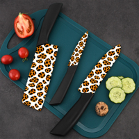Set Pisau Keramik 3 Buah Desain Ambidextrous Plastik, Terlaris, Aman untuk Mesin Cuci Piring, Multifungsi, Anti Lengket