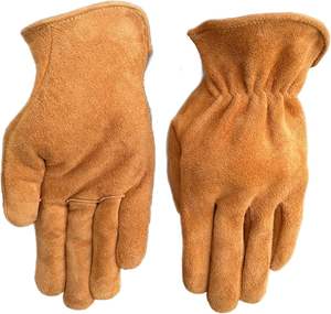 Cuir de vachette véritable construction d'une durabilité exceptionnelle, jardinage, Ranch Wear Gants de travail renforcés réglables - Product Image 1