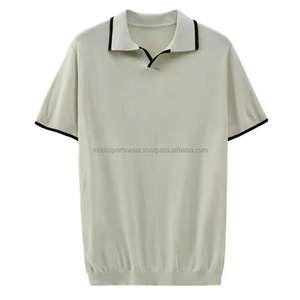 Nuevas camisetas suaves en blanco de verano transpirables 100% Polo de manga corta de algodón para hombre - Product Image 3