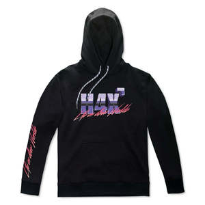 Felpa con cappuccio H4X da uomo, vestibilità ampia, nera, in pile, con logo, taglia grande, ricamo 3D, tessuto French Terry, stampa serigrafica, con cerniera, personalizzabile su richiesta - Product Image 1