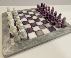 Juego de Ajedrez de Mármol de Avance Rápido, Piezas de Ajedrez Blancas y Marrones para Adultos, Tablero de Ajedrez Antiarañazos, Juego de Ajedrez Internacional - Product Image 1