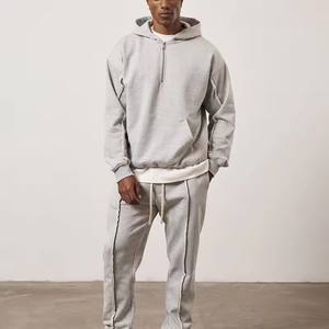 OEM nueva fábrica al por mayor hombres cuarto de cremallera de gran tamaño de lujo con capucha gimnasio ropa atlética de peso pesado de algodón Sudadera con capucha deportiva - Product Image 6