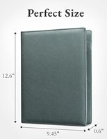 Carpeta de Presentación Profesional de Cuero PU A4, Cierre Doble, Porta Clips, Compartimentos para Tarjetas de Visita, Impresión en Relieve