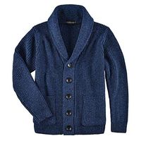 Oferta Caliente: Suéter de Invierno para Bebés, de Algodón/Acrílico Grueso, Antiarrugas, Transpirable, con Cuello Tipo Chal, Ecológico, de Manga Larga y Bordado para Niños
