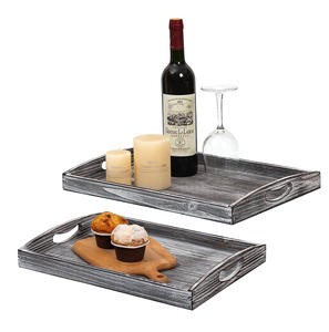 Plateau de service personnalisé en bois de manguier de qualité supérieure lot de 2 beaux plateaux sculptés à la main du fabricant indien au prix de gros - Product Image 6