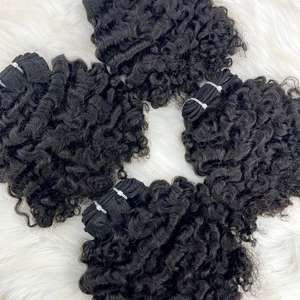 Gros noir birman naturel droit français Curl trame de cheveux grand Stock de haute qualité 100% vierge vietnamien brut Transparent - Product Image 3