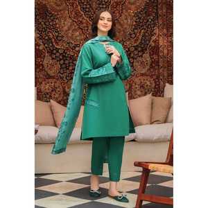 Ensemble chemise en mousseline brodée avec dupatta Monark et pantalon - ZIVA - 3 pièces - Product Image 4