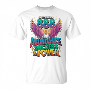 Camiseta de Béisbol Mística con Mangas Raglán para Hombre y Mujer, Número de Ángel 888, Abundancia, Éxito, Poder, Producto Promocional - Product Image 2