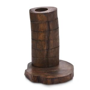 Porte-bougie en bois au design unique et artistique pour la décoration de la maison, éclairage subtil, accent de table, artisanal en provenance d'Inde - Product Image 4