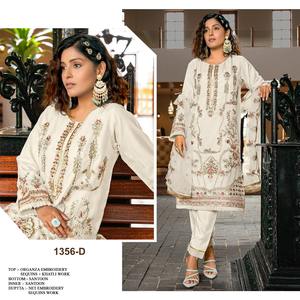 ชุดซอลวาร์จากปากีสถานสำหรับผู้หญิงเย็บแบบกึ่งสำเร็จรูปเย็บ - Product Image 5