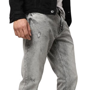 กางเกงยีนส์เอวสูงเอวยางยืดแบบตรงสำหรับผู้ชายกางเกงยีนส์ระบายอากาศน้ำหนักเบาออกแบบได้ตามต้องการ - Product Image 6