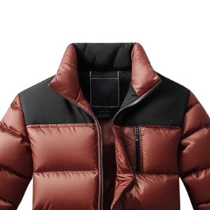 Venta al por mayor de chaqueta de invierno de burbujas para los hombres de utilidad personalizada Puffer ropa con cuello con capucha y logotipo frontal de tela de lona - Product Image 3
