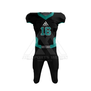 ชุดฟุตบอลอเมริกันสำหรับผู้ชายผ้าโพลีเอสเตอร์แห้งเร็วผ้าโพลีเอสเตอร์100% สีพื้น - Product Image 4