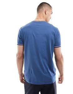 Stripe Man's Custom DTG Printed Breathable Quick Dry Eco-Friendly 100% Cotton T-<b>Shirt</b> <b>Patchwork</b> Blank Loose Fit Crew Neck Ribbed - Product Image 5