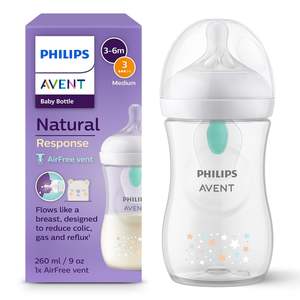 Biberons Philips Avent à réponse naturelle avec valve AirFree, 260 ml, sans BPA, pour nouveau-nés SCY673/82 - Product Image 1
