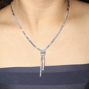 Luxury Handcrafted Multi Shape 6.80 Ctw Moissanite 14K Gold Plated Choker <b>Necklace</b> Women's Wedding & Anniversary Gift 925 Silver - Product Image 5