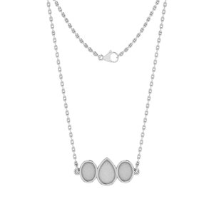 Top Quality 925 Silver Pear Oval Collet Bezel Cup Semi Mount Charm Pendant Necklace Setting Jewelry Findings Components Jewelry - Product Image 1