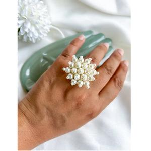 แหวนลูกปัดแก้วสำหรับผู้หญิงทำด้วยมือจำนวนมากวัสดุจากโรงงานโดยตรง - Product Image 3