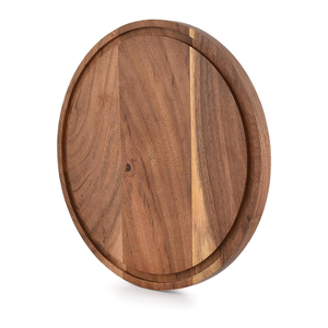 Tabla Redonda para Servir Queso de Madera de Acacia Natural en Oferta, Platos de Madera para Mesa de Comedor, Regalo de Madera Elegante a Precio Económico - Product Image 5