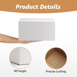 Cajas de envío de embalaje con mancuernas Premium para pequeñas empresas Cajas pequeñas de cartón corrugado blanco duradero Embalaje en movimiento - Product Image 4