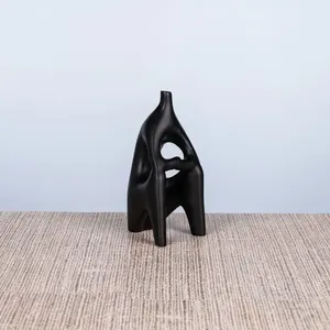 Nuevo DISEÑO DE ALUMINIO medio sentado estatua negra sala de estar vajilla escultura en oferta especial - Product Image 6