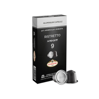 Ristretto 10, 50% Arábica, 50% Robusta, Mezcla de Café Molido Intenso con Canela y Crema Especiada, Compatible con Cápsulas de Aluminio