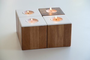 Bougeoir fait main/T Light pour la décoration de la maison Bougeoir en bois d'acacia Bougeoir en bois Bougeoir moderne en bois léger - Product Image 6