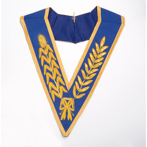 Officers Grand Rank Dress Collar | Bullion Wire Embroidery Dress <b>Aprons</b> | Full Dress Regalia <b>Aprons</b> with Collars - Product Image 1