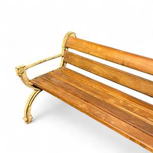 Solid <b>Wood</b> and Iron FTD <b>Bench</b> Traditional and Modern Design for Outdoor and Patio Use for Garden or Park - Product Image 3