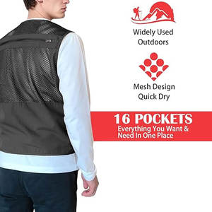 Chaleco de trabajo al aire libre resistente para hombres con tela pesada y múltiples compartimentos disponibles para compra a granel - Product Image 5