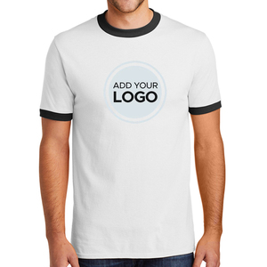 T-shirt Ringer de luxe en coton et polyester épais, vierge, pour impression personnalisée et broderie - Product Image 2