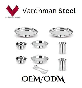 2025 article le plus vendu ensemble de vaisselle classique en acier inoxydable découpé au laser de 10 pièces comprend des assiettes à dîner rondes plats couverts - Product Image 5