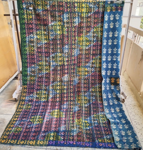 Manta de Cama de Algodón 100% Puro, Estilo Indio, con Estampado Kantha Indigo Superfino, Hecha a Mano, Impresión Digital, Accesorio de Moda - Product Image 1