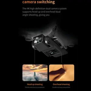 โดรนบังคับแบบ KY102ของเล่นโดรนสี่ใบพัดสีเทาพร้อมกล้องคู่โดรนเชิงพาณิชย์ - Product Image 1