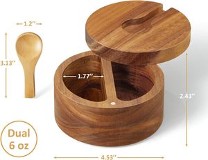 Utilisez des pots à épices en bois magnétiques pivotants personnalisés de haute qualité pour la cuisine 2 - Product Image 5