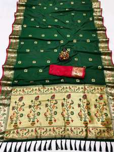 Nuevo Sari Kanchi Paithani Suave con Aspecto Elegante, Saris Listos para Usar, Sari Banarasi a Precio Accesible - Product Image 3