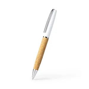 Penna a Sfera Personalizzata Gaiba in Sughero e Acciaio, Gadget Promozionale - Product Image 1
