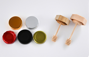 Bocal en pot verre personnels alimentaire avec couvercle bois <span class=keywords><strong>petit</strong></span> bocaux bocal en verre <span class=keywords><strong>pas</strong></span> cher bocal en verre miel - Product Image 3