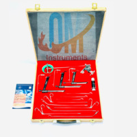 OldMed Instruments OMI-ENT-0474 Offre Spéciale : Ensemble Complet d'Instruments de Microchirurgie Laryngée sur Pied, Laryngoscope Auto-Retenu