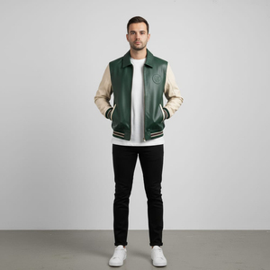 Premium Quality Coated <b>Canvas</b> Leather Turn Down Collar Zip Closure Windproof Winter Wear <b>Jacket</b> with Custom Design - Product Image 3