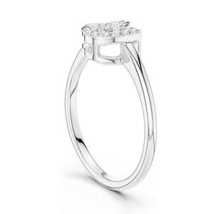 Bague double cœur en diamant de laboratoire de 0,092 CT pour femmes, clarté VVS-VS EF, or 18 carats, 14 carats, 10 carats et argent 925, rose, jaune - Product Image 5