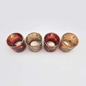 Candelabro votivo de cristal de mosaico marroquí de diseño clásico para decoración portavelas de cristal de huracán - Product Image 4