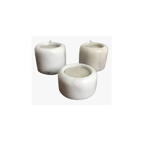 Portavelas de Mármol para Velas de Té, Producto 100% de la Mejor Calidad, Portavelas de Piedra Blanca Hecho a Mano para Decoración de Fiestas Navideñas - Product Image 2