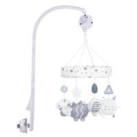 Mobile musical pour berceau de bébé, cadeau de naissance, avec hochets rotatifs, clochette de lit apaisante, en peluche douce et boîte à musique