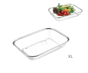 Passoire et passoire en acier inoxydable épais pour égoutter les fruits et légumes et frire les aliments - Product Image 1